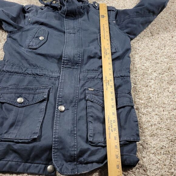 Levis Jacket Womens Medium Blue Flannel Lined Full Zip Chore Work - Picture 5 of 8